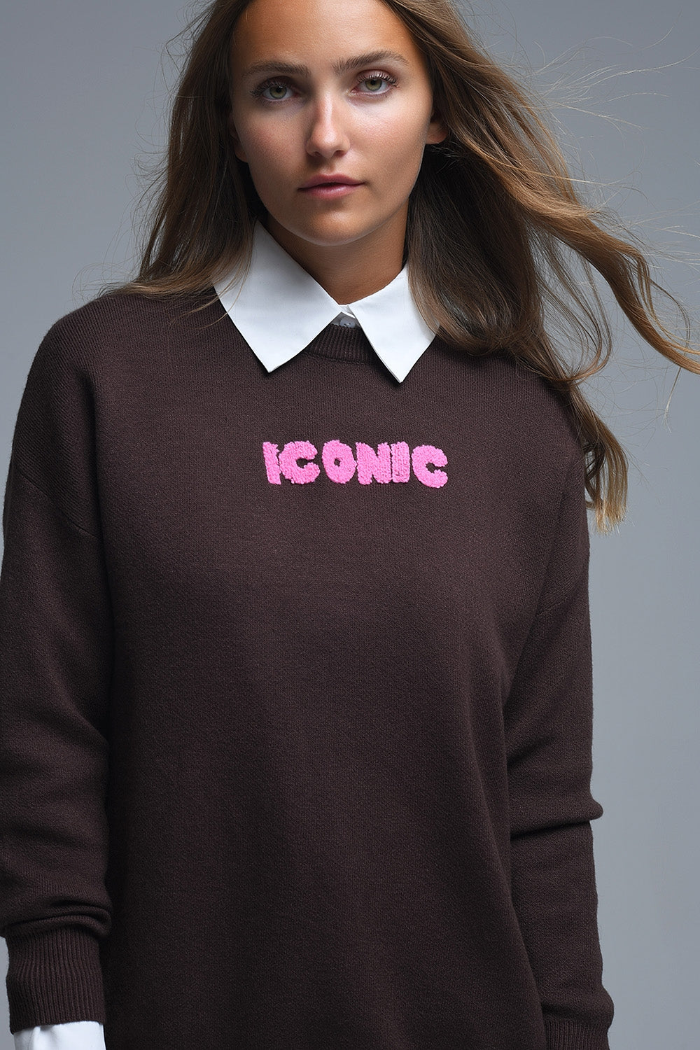 Embroidered ICONIC Sweater with Global Tour Back Print