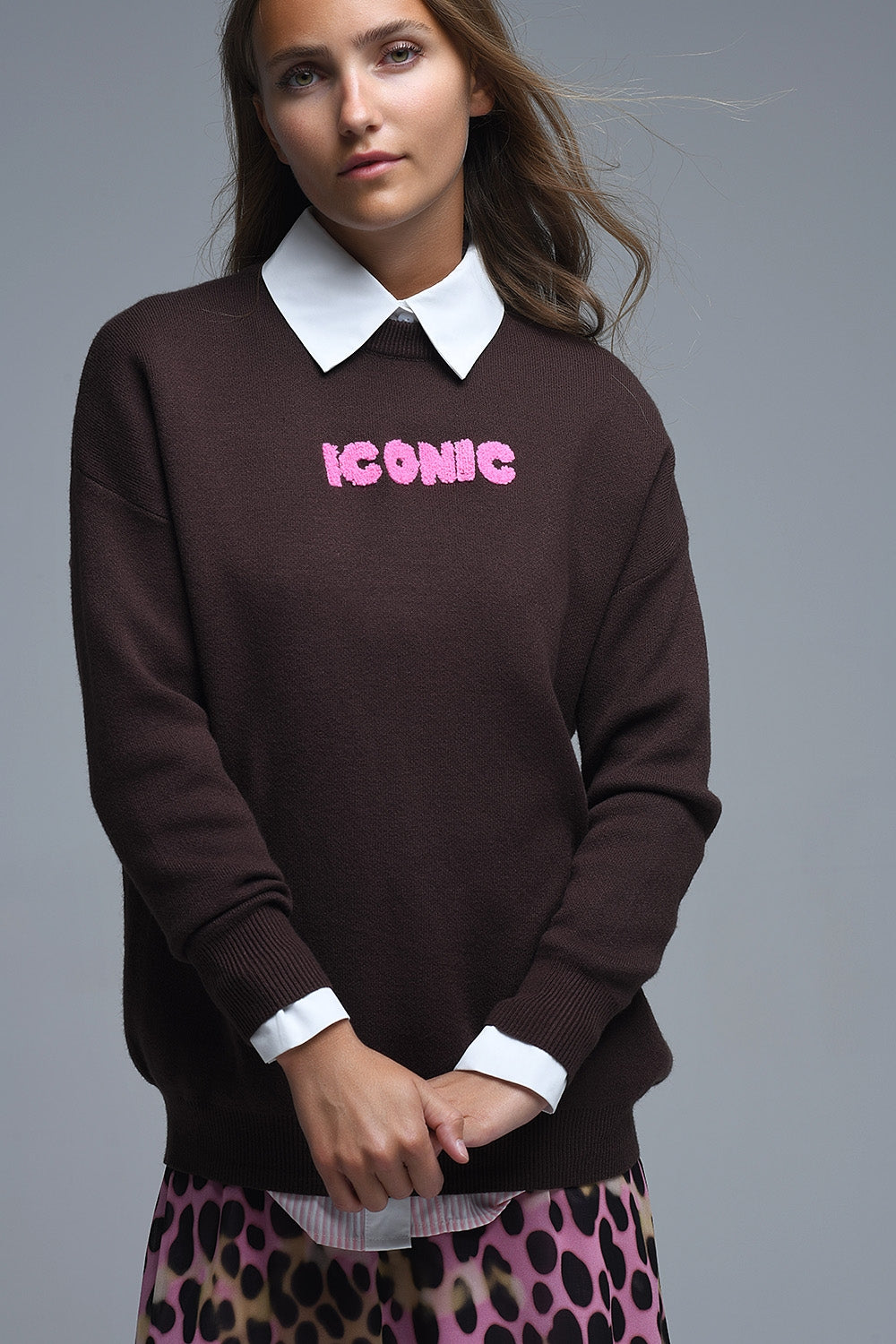 Q2 Embroidered ICONIC Sweater with Global Tour Back Print