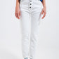 Q2 Exposed buttons skinny jeans in white