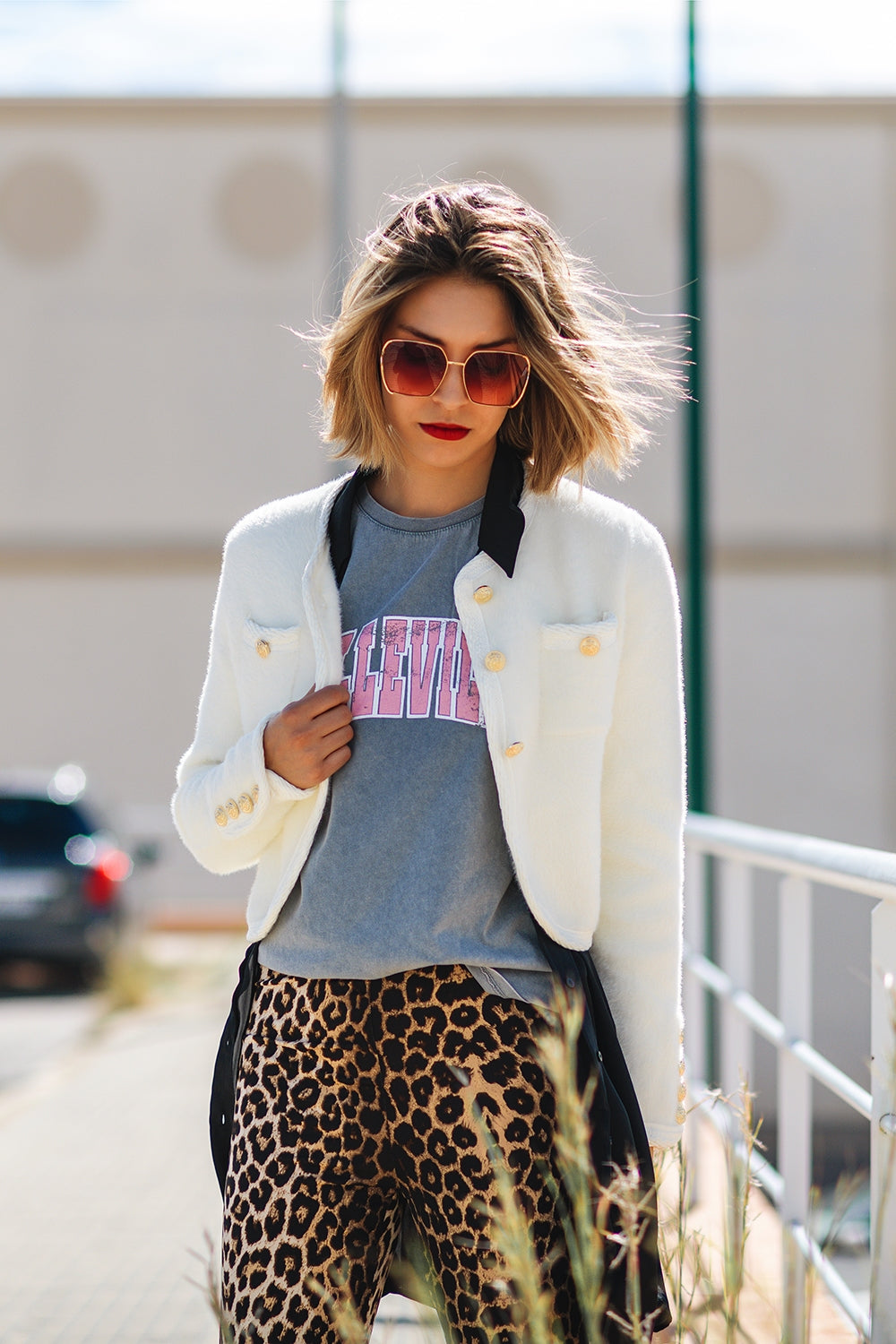 Extra soft fluffy high-quality cardigan in cream