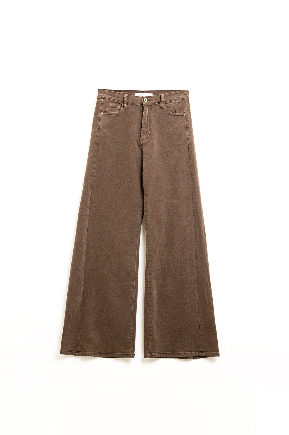 Q2 Extra wide leg Pants in washed brown
