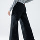 Extra wide leg trousers in black