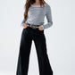 Extra wide leg trousers in black