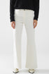 Q2 Extra wide leg trousers in cream color