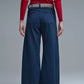 Extra wide leg trousers in navy