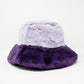 Q2 Faux fur bucket hat in purple