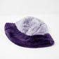 Faux fur bucket hat in purple