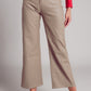 Q2 Faux leather wide leg trouser in beige