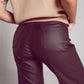 Faux leather wide leg trouser in chocolate brown