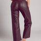 Faux leather wide leg trouser in chocolate brown