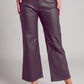 Q2 Faux leather wide leg trouser in grey