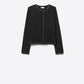 Q2 fine knit black cardigan with rhinestone detail