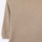 Fine knit sweater in beige with a high neck and elbow-length sleeves