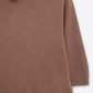Fine knit sweater in brown with a high neck and elbow-length sleeves