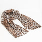 Fine woven scarf with leopard print in brown