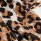 Fine woven scarf with leopard print in brown