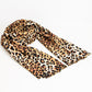 Fine woven scarf with leopard print in camel