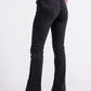 Flare black jeans with split hem