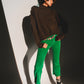 Q2 Flare corduroy pants in bold green