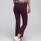 Flare jeans with raw hem edge in brown