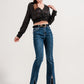 Flare jeans with split hem