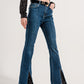 Flare jeans with split hem