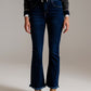 Q2 Flare leg skinny jeans in dark blue