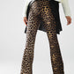 Q2 Flared Spandex leggings in a leopard print