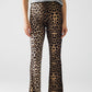 Leggings de spandex acampanados con estampado de leopardo