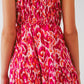 Floral Print Maxi Dress with V neck in Pink