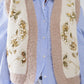 Flower Embroidered Knitted Vest in Ecru