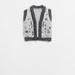 Q2 Flower Embroidered Knitted Vest in grey