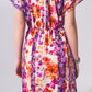 Flower Print Front Knot Maxi Dress in Multicolour