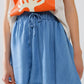 Flowing Tencel Denim Shorts With Side Pockets