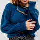 Q2 Fluffy knit jumper in blue