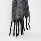 Q2 Fluffy tassel scarf in black