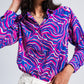 Q2 Fluid shirt in bright abstract purple