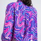 Fluid shirt in bright abstract purple