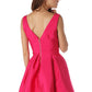 Fuchsia bow waist skater dress