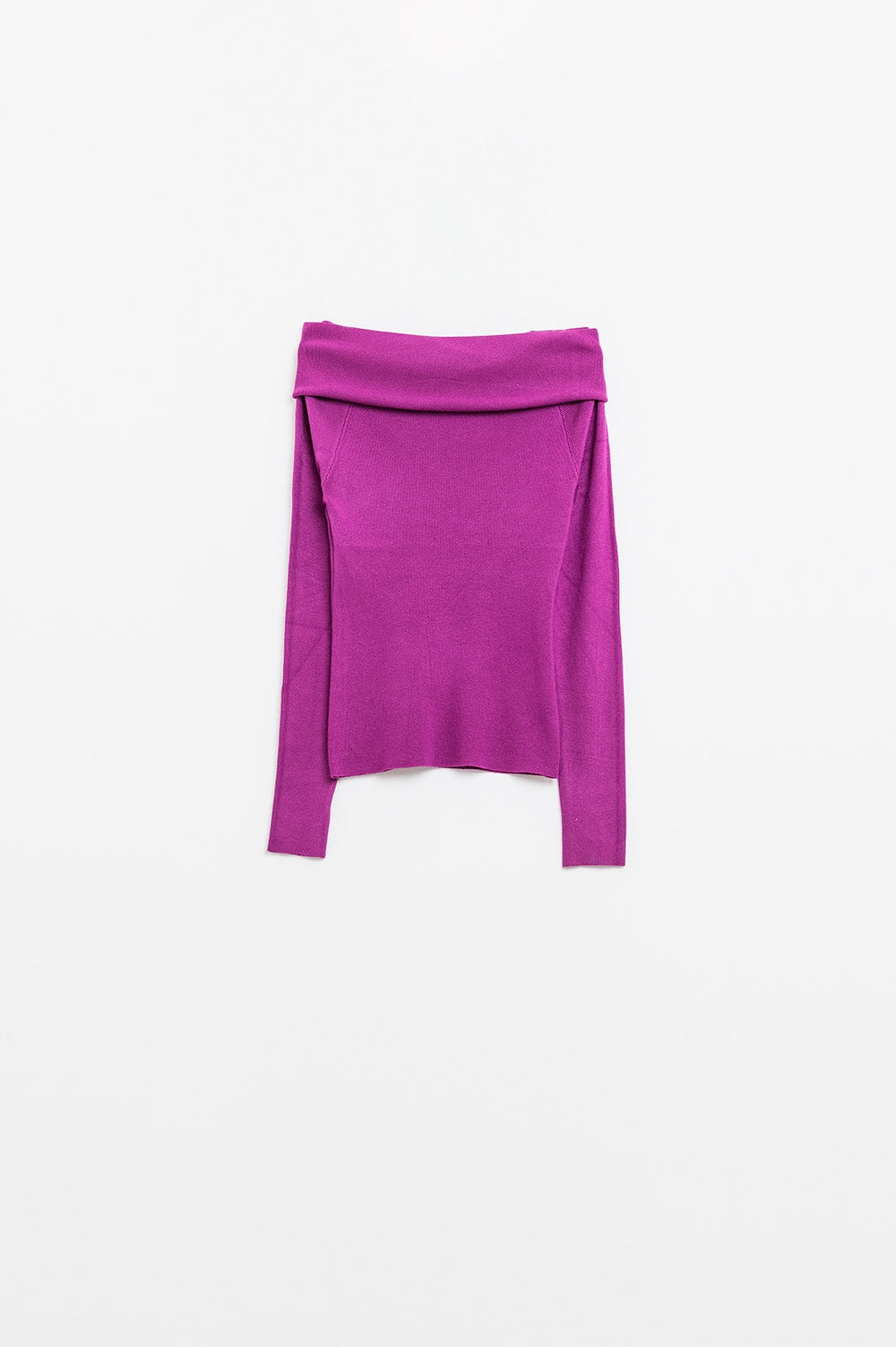 Q2 Fuchsia fine knit sweater with a wide boat neck