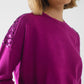 fuchsia Long Sleeves Sweater With Sequins on The Shoulders