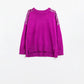 fuchsia Long Sleeves Sweater With Sequins on The Shoulders