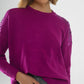 fuchsia Long Sleeves Sweater With Sequins on The Shoulders