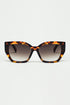 Q2 geometric polarized sunglasses with gradient dark lenses and tortoise shell