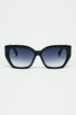 Q2 geometric thick black sunglasses with gradient lens