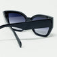 geometric thick black sunglasses with gradient lens