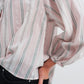 Grandad shirt in pink stripe