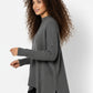 Gray Asymmetric Ribbed Knit Sweater Tunic