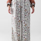 Q2 gray flower printed satin pants