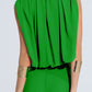 green chiffon Top With Ruche Design